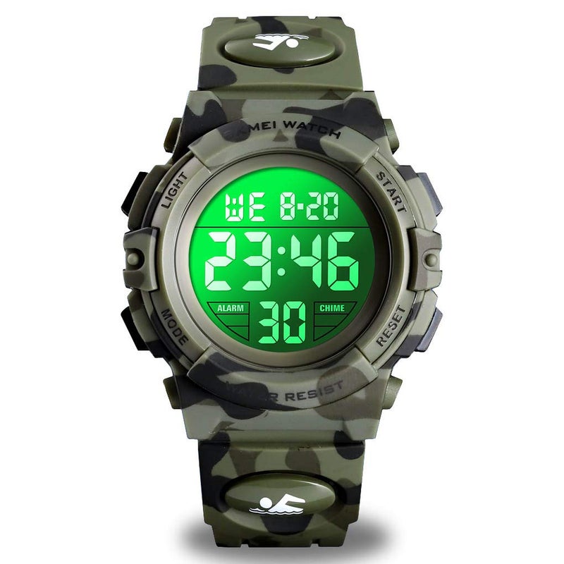 cofuo Watch for Boys 4-12 Year Old, Kids Camouflage Digital Sports Waterproof Outdoor Analog Electronic Watches with Alarm Stopwatch, Children Birthday Presents Gifts Toys for Age 4-12 Year Old Boys Girls - Image 1